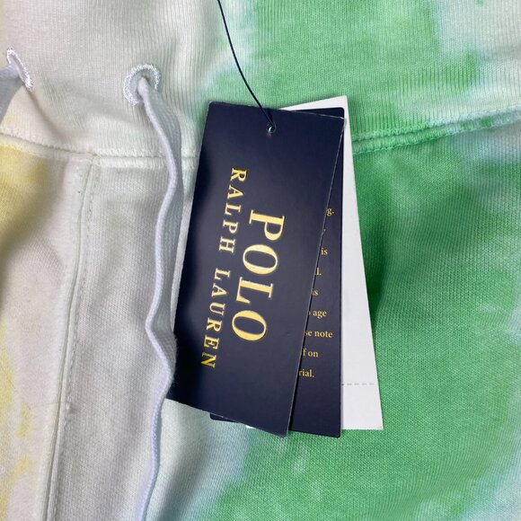 Polo Ralph Lauren Tie Dye Fleece Sweat Shorts Men's XL Pink Yellow Green Gym - Picture 3 of 13